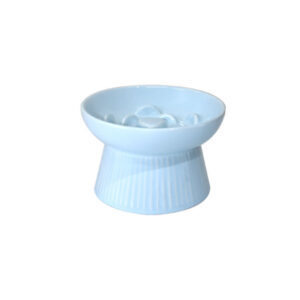 Ceramic tall striped slow food bowl