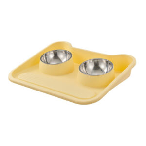 Pet leak-proof food double bowl plate