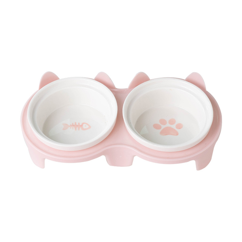 BW3303419(1) Pet cat ceramic double bowl