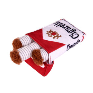 Pet cigarette case tossing toy