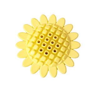 Sunflower-shaped rubber dog chew toy