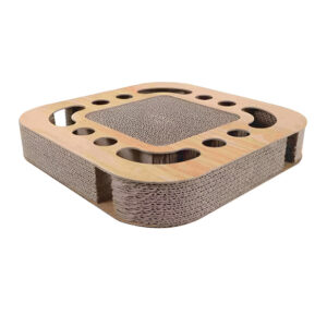 Interactive Cat Toy Square cat scratch board poop ball bell toy Cat Ball Track with Scratcher